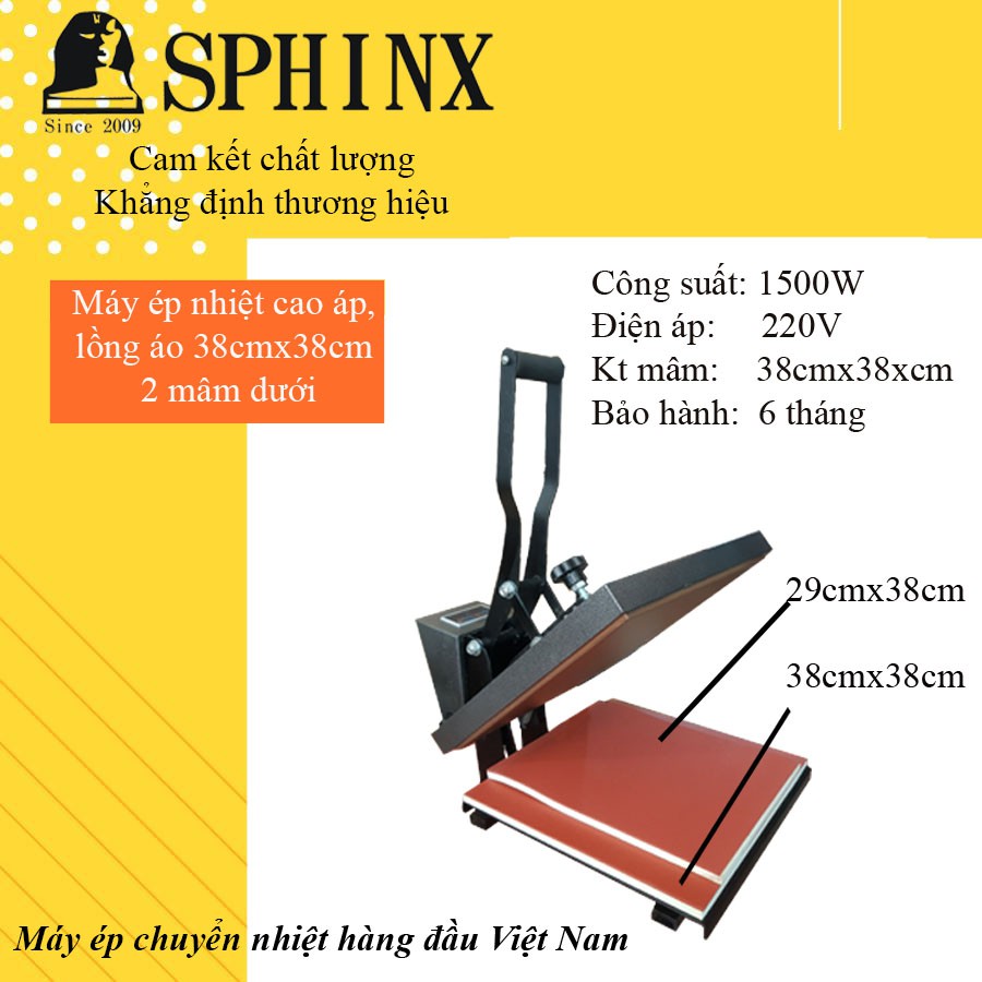 Máy ép chuyển nhiệt 38x38 SPHINX