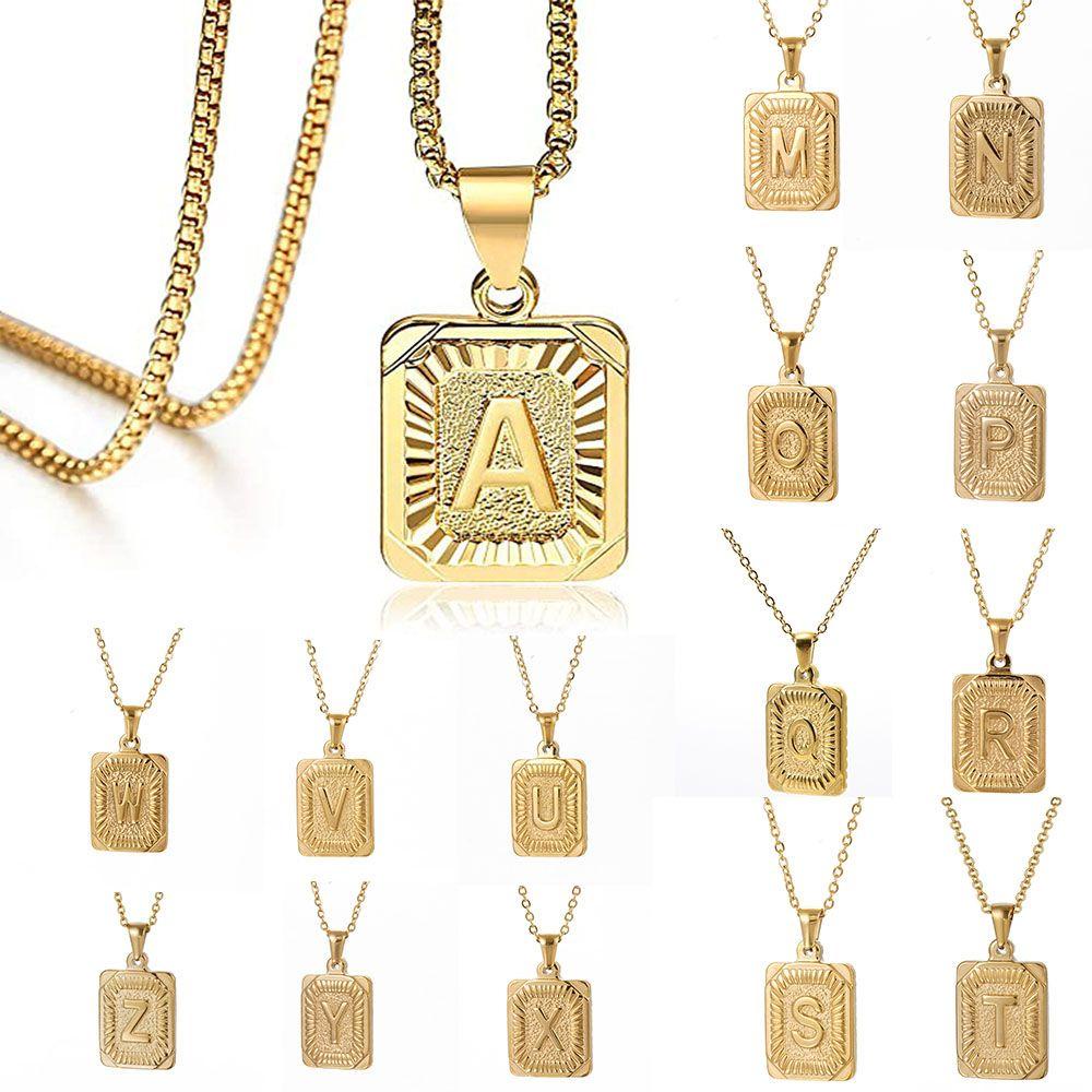 Dây Chuyền Mạ Vàng 14K Sang Trọng Cho Nữ|Dây Chuyền Mặt Chữ Phong Cách Hip Hop Sang Trọng Cho Nam