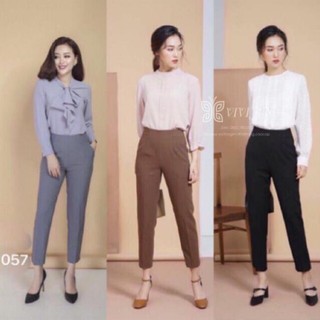 Quần Baggy Nữ [Mặc Là SANG] Quần Âu Công Sở, Khóa giọt lệ, Chất vải Vitex Cao Cấp, Mặc Bao Chuẩn Dáng, Hàng VNXK