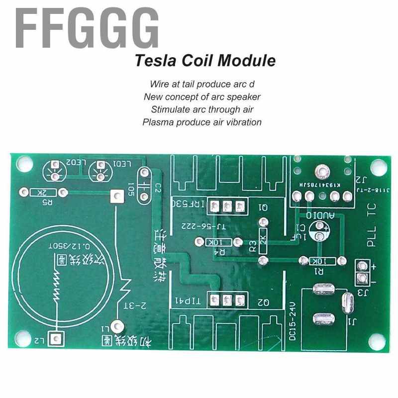 Ffggg Tesla Coil Module Plasma Speaker DIY Electronic Kit Tool 15W DC 15‑24V 2A