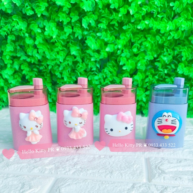 HỦ TĂM NHẤN NÚT TỰ ĐỘNG BẬT TĂM HELLO KITTY VÀ DORAEMON DOREMON