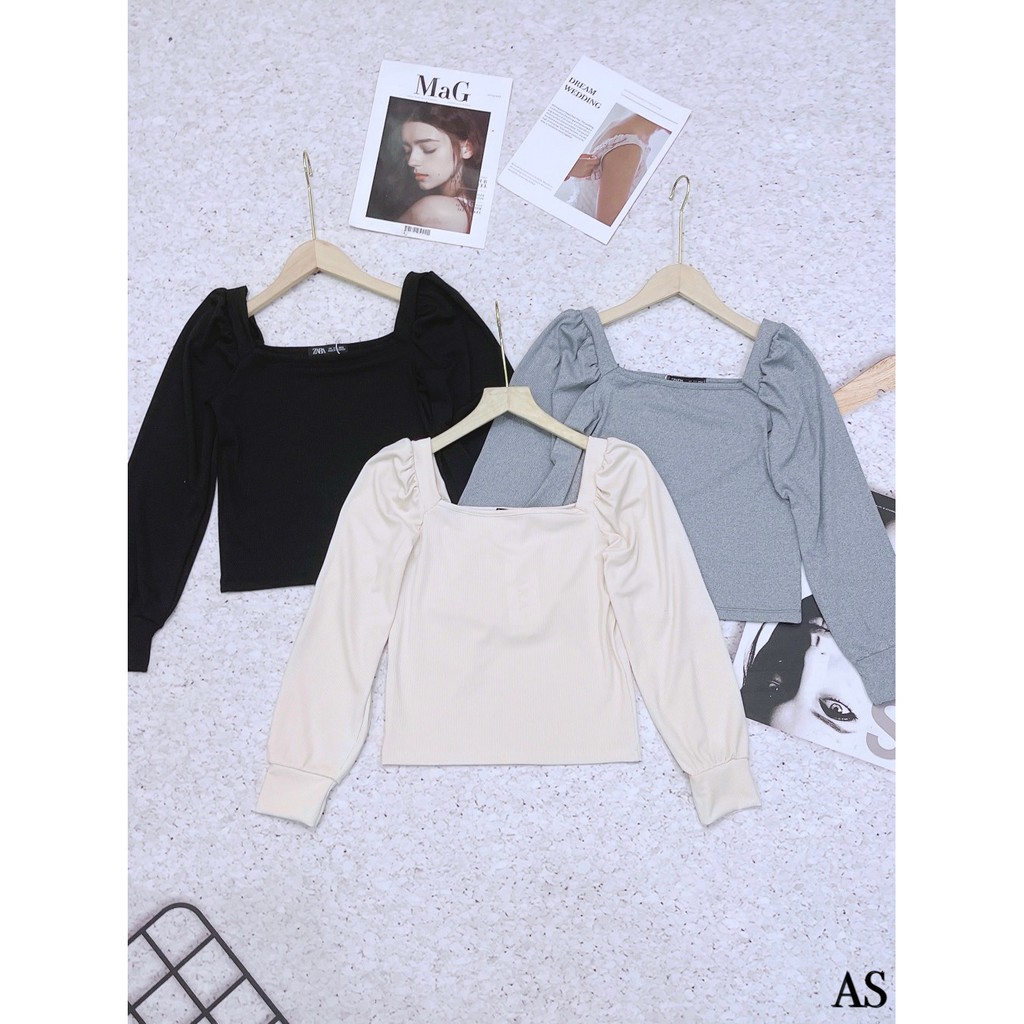 áo len tăm cổ vuông tay bồng,chất len tăm dày dặn siêu đẹp ạ | BigBuy360 - bigbuy360.vn