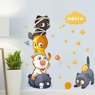 Decal trang dán tường chó mèo nghộ nghĩnh XH9314 Zooyoo