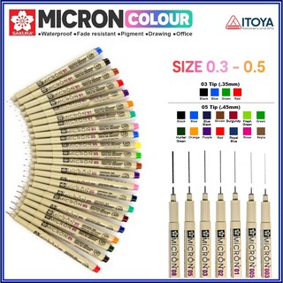Bút line đi nét Sakura Pigma Micron Colors size 03 - 05