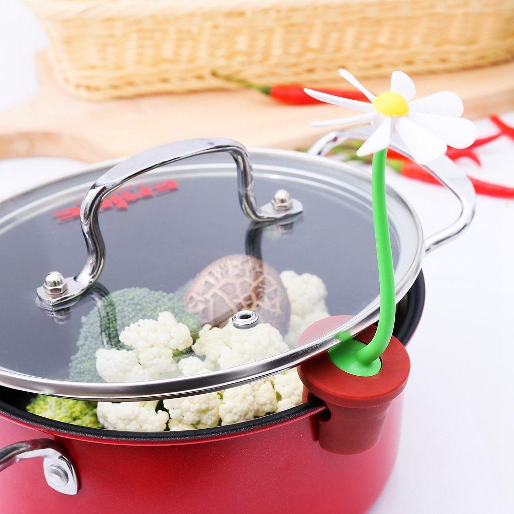 NICKOLAS Giá Đỡ Nâng Nắp Nồi Chống Tràn Họa Tiết Hoa Cúc Dễ Thương Chất Lượng Cao
