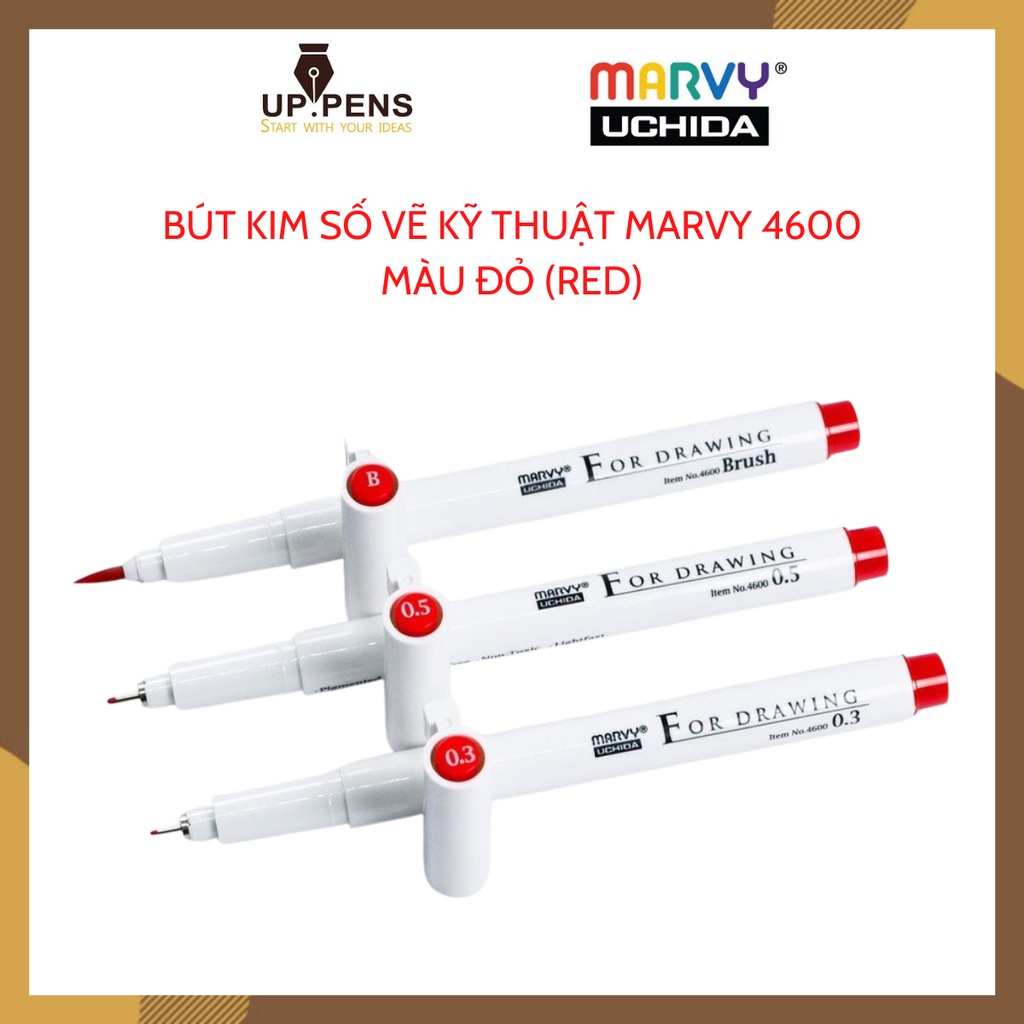Bút kim số đi nét vẽ kỹ thuật MARVY For Drawing 4600 – Màu đỏ