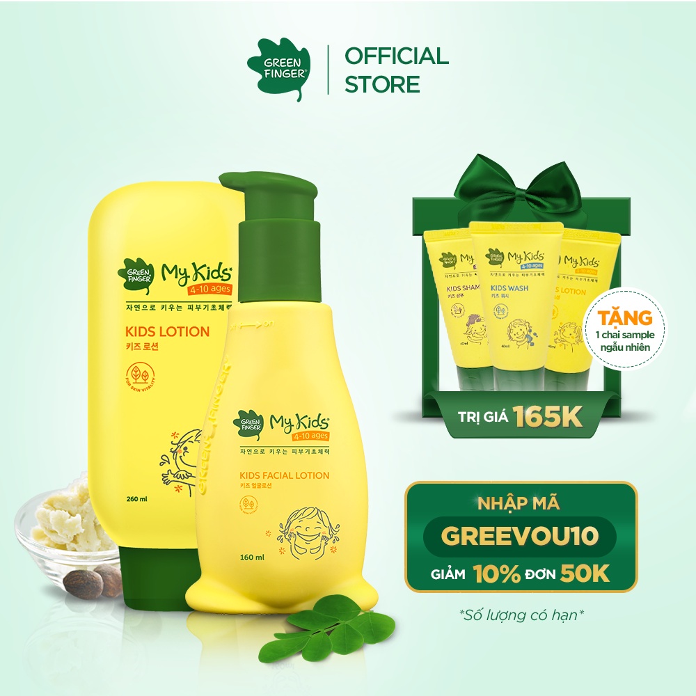 Kem Dưỡng Da Trẻ Em Green Finger Mykids Lotion Chai 260ML (4-10 Tuổi) - Kem dưỡng thể toàn thân chính hãng