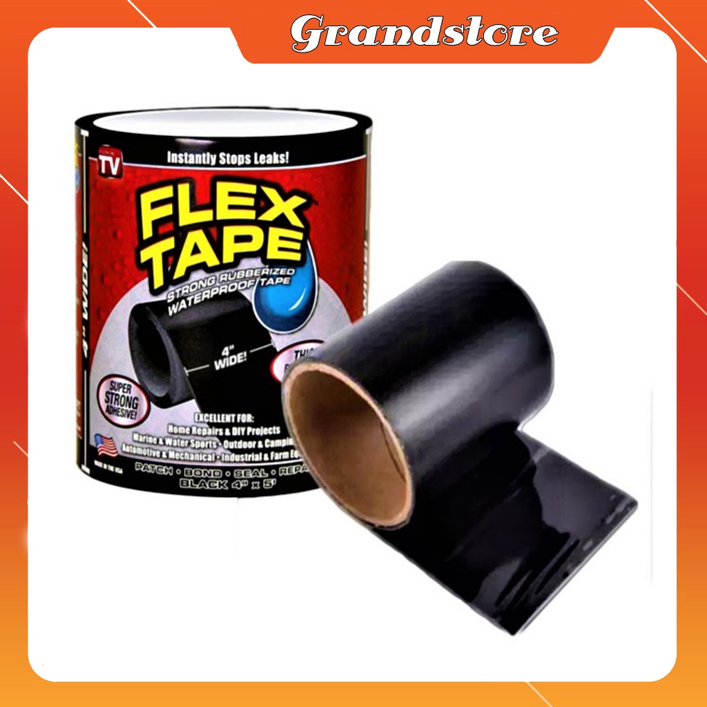 Băng keo siêu dính Flex Tape chống thấm nước rò dột chịu nhiệt khổ 10cm đa năng vá lỗ bịt ống nước bạt tôn bếp bồn chậu