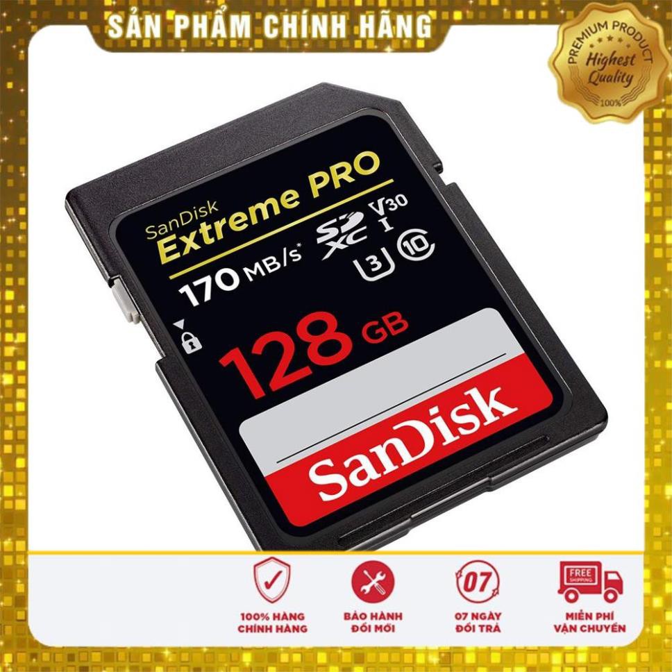 Thẻ Nhớ Máy Ảnh SDXC SanDisk Extreme Pro U3 V30 128GB 170Mb/s - Tốc độ siêu cao | BigBuy360 - bigbuy360.vn