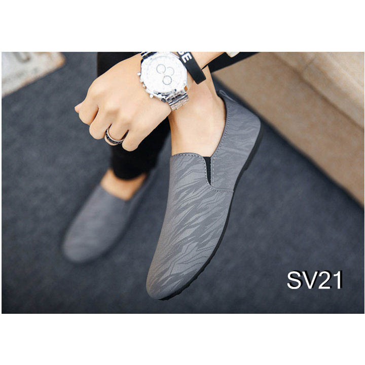 Giày Lười Nam Cao Cấp Phong Cách Hàn Quốc - Màu Bạc Xám SV21 | BigBuy360 - bigbuy360.vn