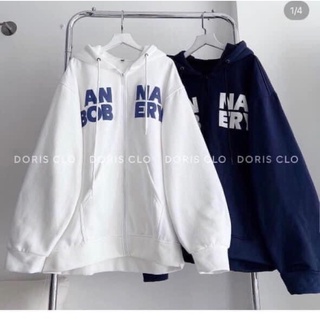 Áo khoắc nữ nỉ form rộng mũ 2 lớp có dây kéo unisex anbob