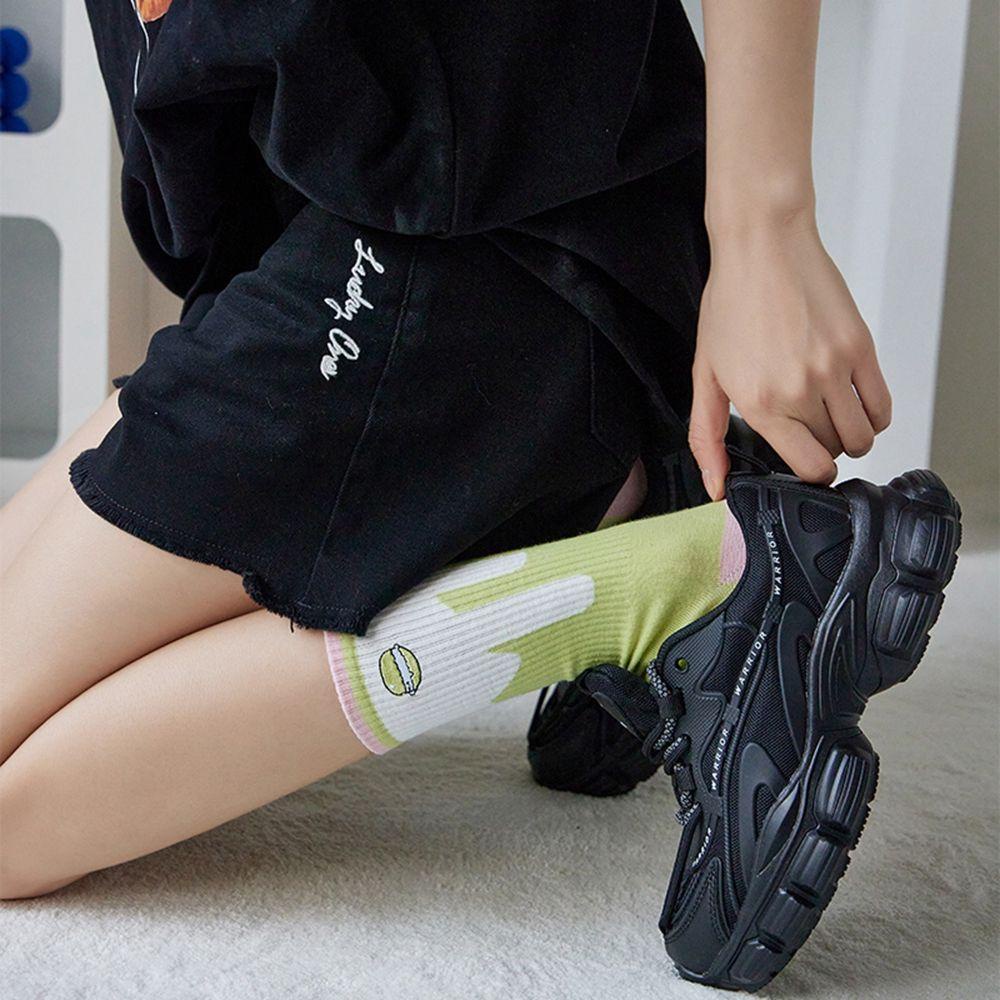 Mocho Vớ Lưới Thêu Hình Bánh Quy / Hình Thoi Ngọt Ngào Cá Tính Phong Cách Đại Học Cho Nữ