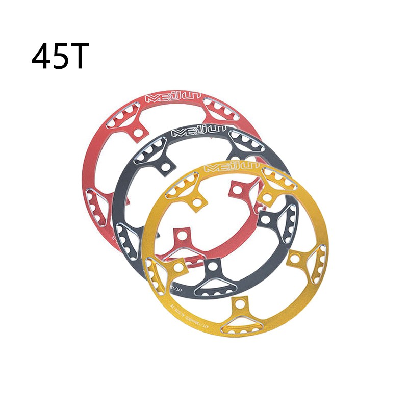 MEIJUN 45T Single Speed Disc 130mm BCD Folding Chainring with Guard AL7075 Alloy Bicycle Parts Black