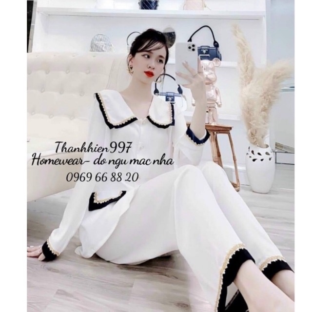BỘ LỤA TIỂU THƯ BÁNH BÈO VIỀN ĐEN 1 CCQC