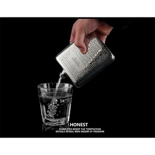 Bình rượu inox 304 bỏ túi, hoa văn da rắn dày dặn cao cấp, chính hãng Honest