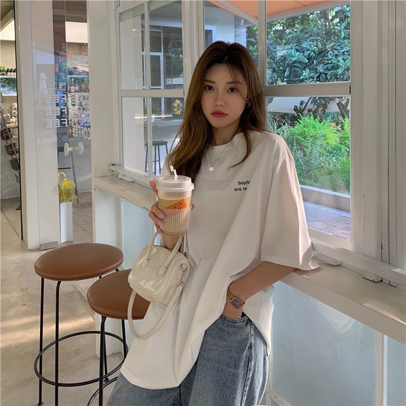 Áo thun nam nữ, áo phông shop cosi form rộng chất cotton in chữ boy