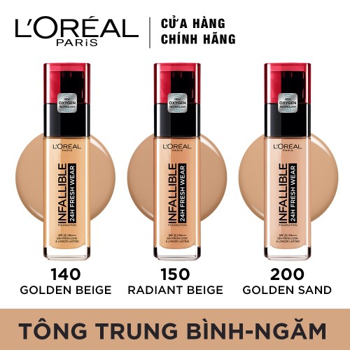 Kem nền mịn nhẹ lâu trôi L'Oreal Paris Infallible 24h Fresh Wear Liquid Foundation 30ml | WebRaoVat - webraovat.net.vn