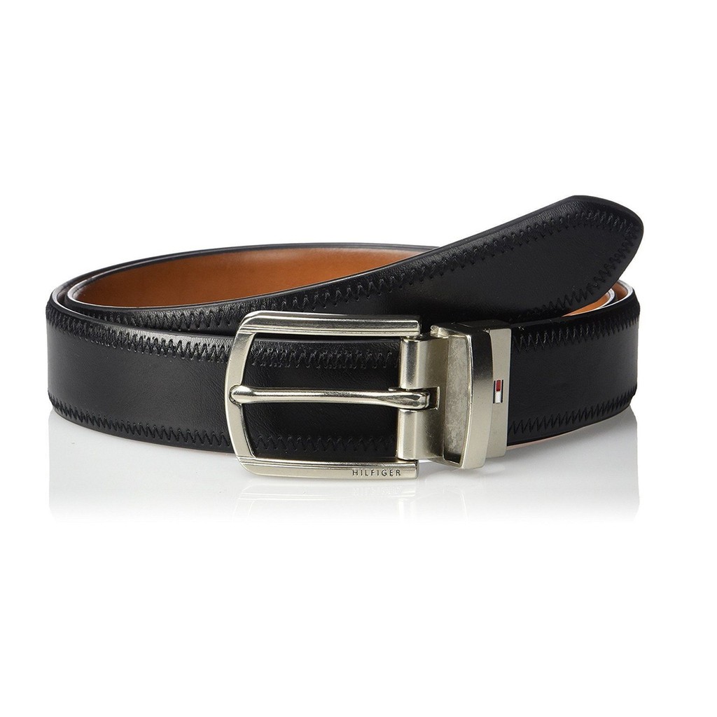 Thắt lưng Tommy Hilfiger Reversible Leather Belt -  Strap and Silver Buckle - Size 34 - 11TL02X188