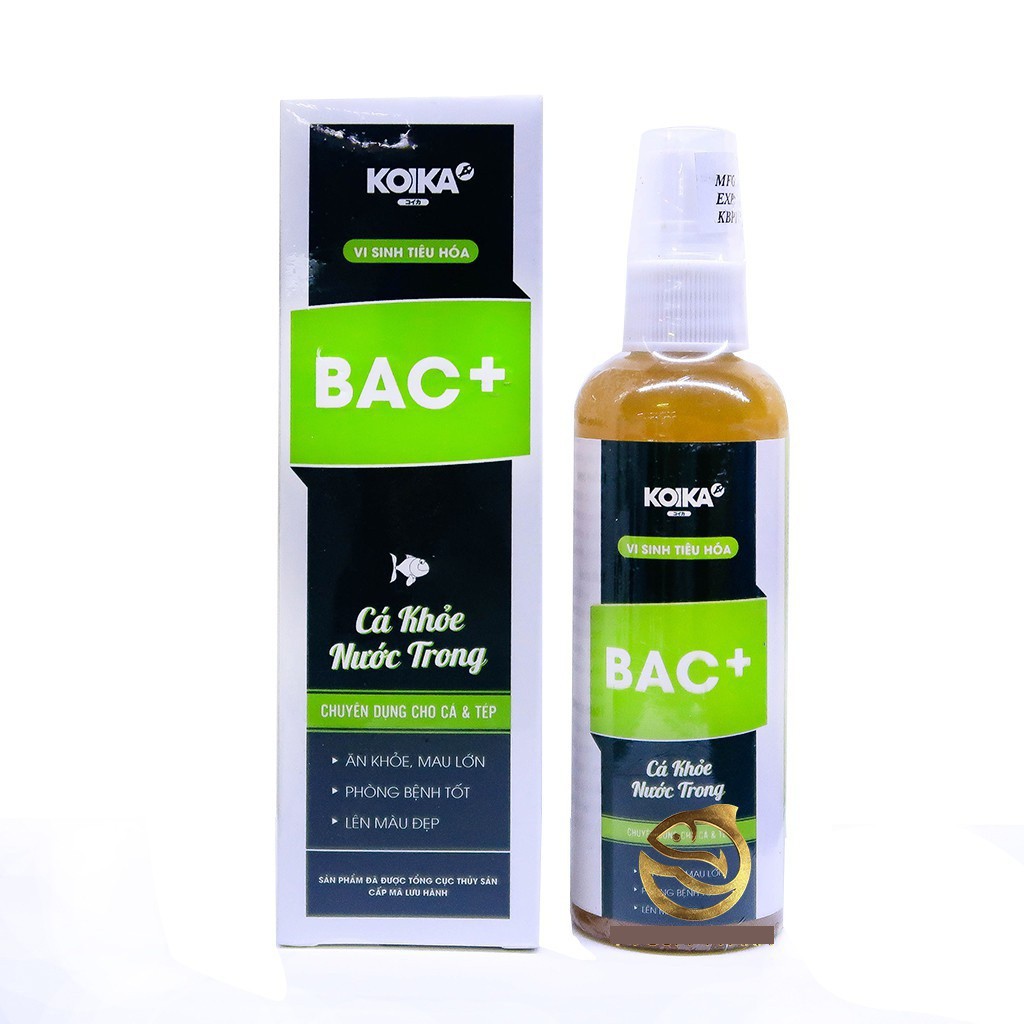 Vi sinh Koika BAC+ - Vi sinh tiêu hoá chuyên dùng cho cá cảnh - tép cảnh - Hồ cá cảnh-Bể thủy sinh