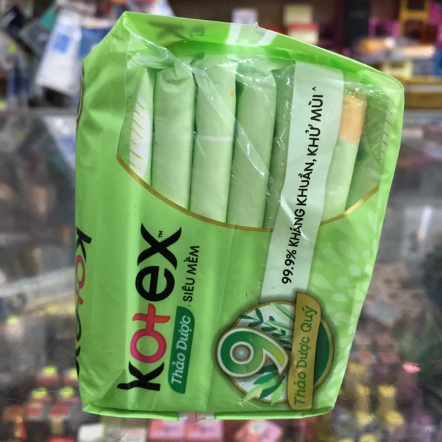 Băng vệ sinh Kotex thảo dược siêu mềm - siêu mỏng - có cánh 8 miếng 23cm