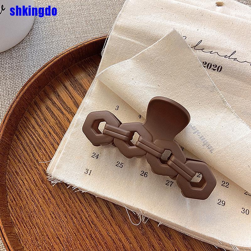 Kẹp tóc càng cua bằng acrylic màu trơn phong cách Hàn Quốc dành cho nữ