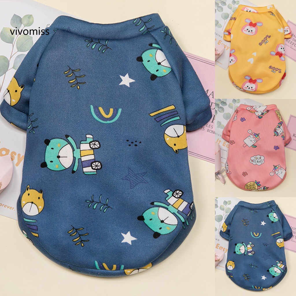 Áo Thun Ngắn Tay Mềm Mại Giữ Ấm In Họa Tiết Cún Cưng Dễ Thương