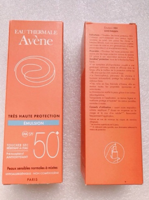 Kem chống nắng Avene Eau Thermale SPF 50