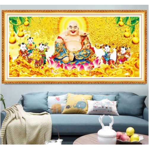 TRANH THÊU CHỮ THẬP PHẬT DI LẶC MN0186 (110X55) MN0187 (150X70) CM