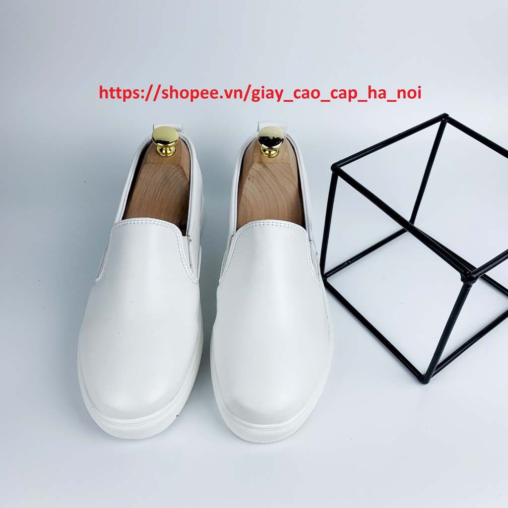 Giày lười nam trắng cao cấp 💥𝙁𝙍𝙀𝙀𝙎𝙃𝙄𝙋💥 Giày lười nam độn đế chống thấm | BigBuy360 - bigbuy360.vn