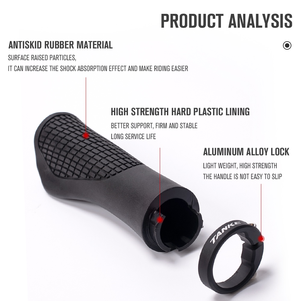 1 Cặp Vỏ Bọc Tay Lái Xe Đạp Leo Núi MTB Bằng Silicone Chống Trượt TANKE