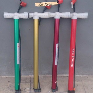 Bơm tay xe đạp - xe máy loại ống to màu đỏ