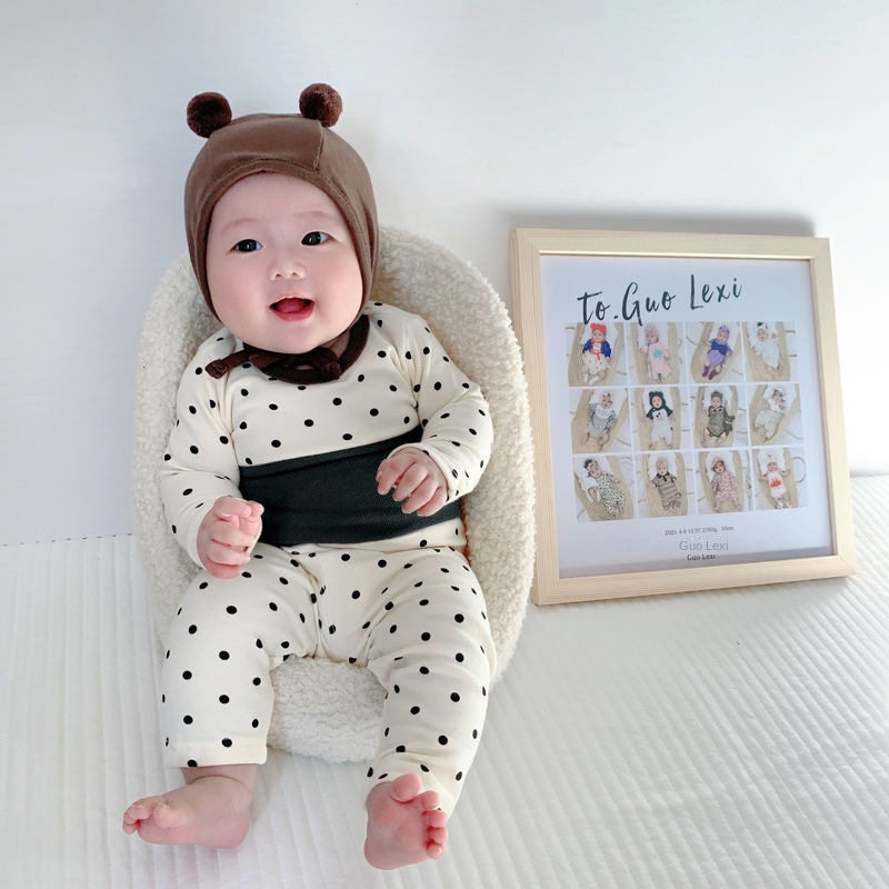 Mới Bộ Áo Thun + Quần cotton Lưng Cao Thời Trang Hàn Quốc Cho Bé