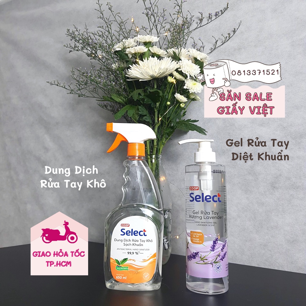 Gel Rửa Tay, Dung Dịch Rửa Tay Khô Sạch Khuẩn Coop Select 630ml/Chai, 650ml/Chai ( Đủ Mùi Thơm) ( Hàng Việt Chính Hãng)