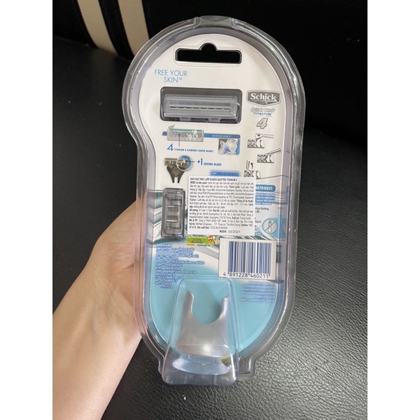 Dao cạo râu 4 lưỡi Schick Quattro titanium 4 lưỡi hàng chính hãng dksh