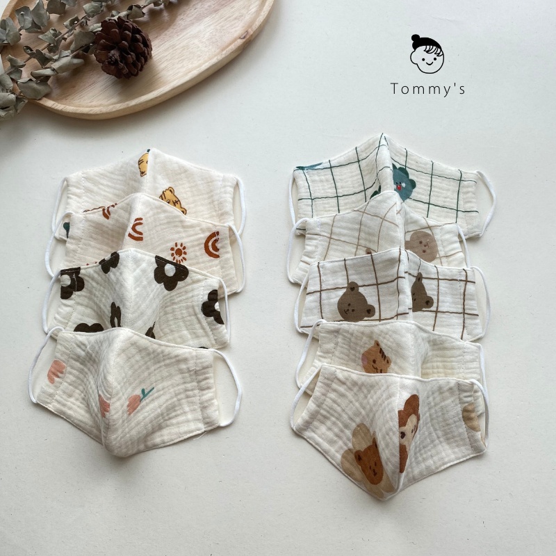 Khẩu Trang Xô Muslin Organic 2 Lớp Cao Cấp Cho Bé Mềm Mại An Toàn TOMMY HOUSE