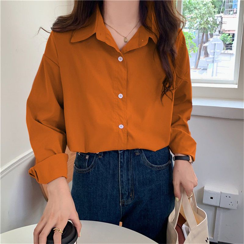 Áo Sơ Mi Tay Dài Dáng Rộng Phong Cách Hàn Quốc Thời Trang Mùa Xuân Mới 2022