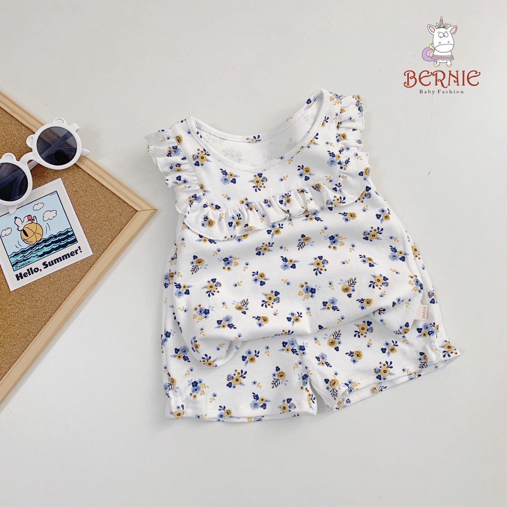 Bộ cotton bé gái bánh bèo xinh xắn, bộ thun bé gái xinh xắn dễ thương