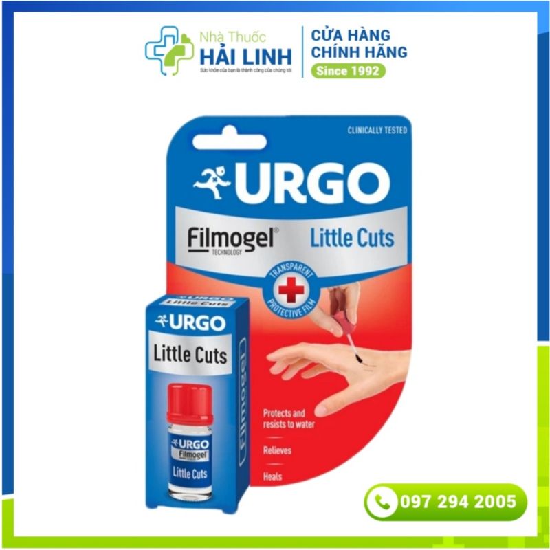 Băng Cá Nhân Dạng Lỏng Urgo Filmogel Little Cuts ⚡ Nhập khẩu Pháp ⚡ Lọ 3.25ml Hỗ trợ các vết thương nhỏ, đứt trên bề mặt