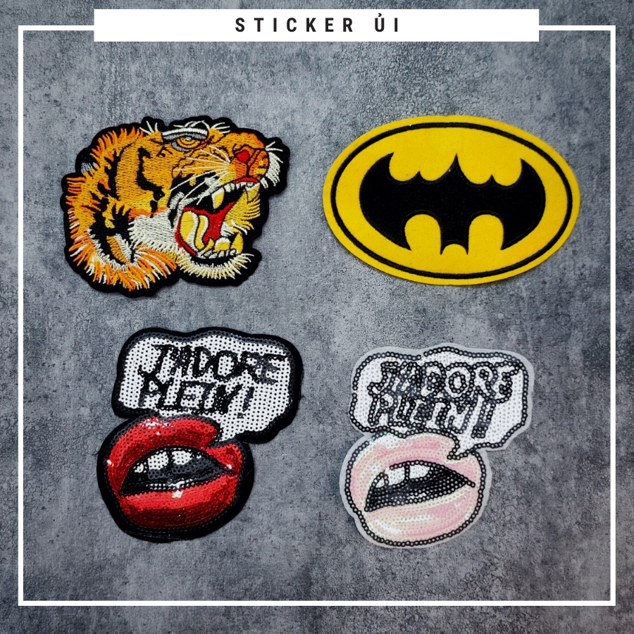 Sticker ủi áo Cao cấp - CÓ SẴN KEO ỦI - sticker vải dùng làm miếng vá áo, phụ kiện trang trí quần áo, balo, giày, nón