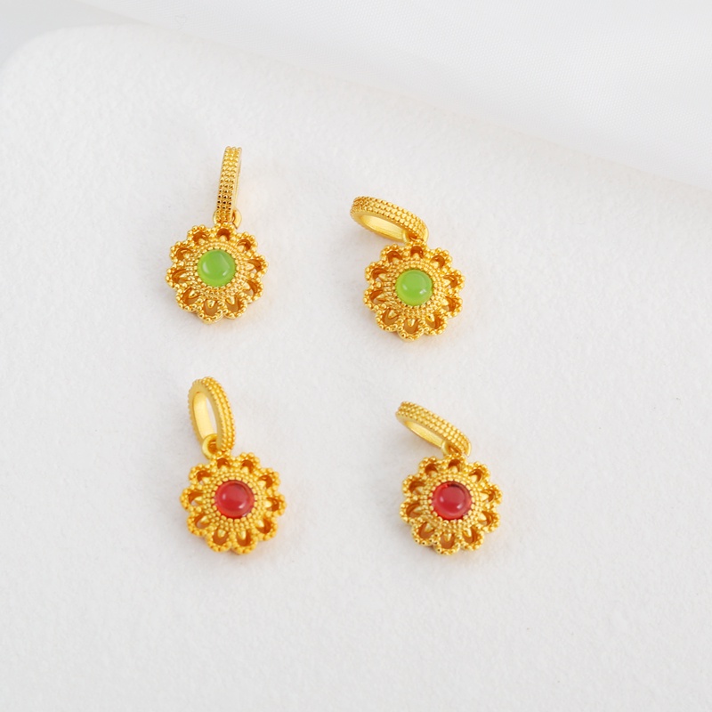 Mặt Dây Chuyền / Vòng Tay / Dây Chuyền Họa Tiết Hoa Hướng Dương Màu Vàng 18k 11mm DIY