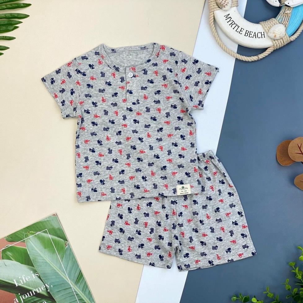 Đồ bộ sơ sinh LITIBABY in hình, chất vải cotton mát mịn. Mã BSHC01030322