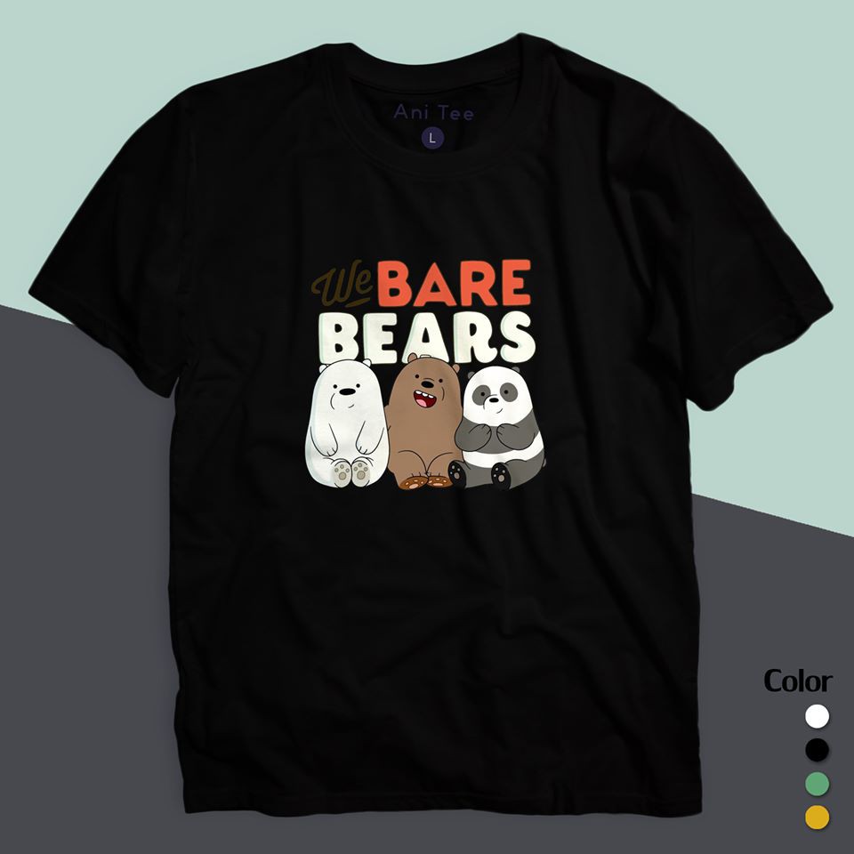 Áo Thun 100% Cotton Hoạt Họa Ba Chú Gấu Siêu Cute