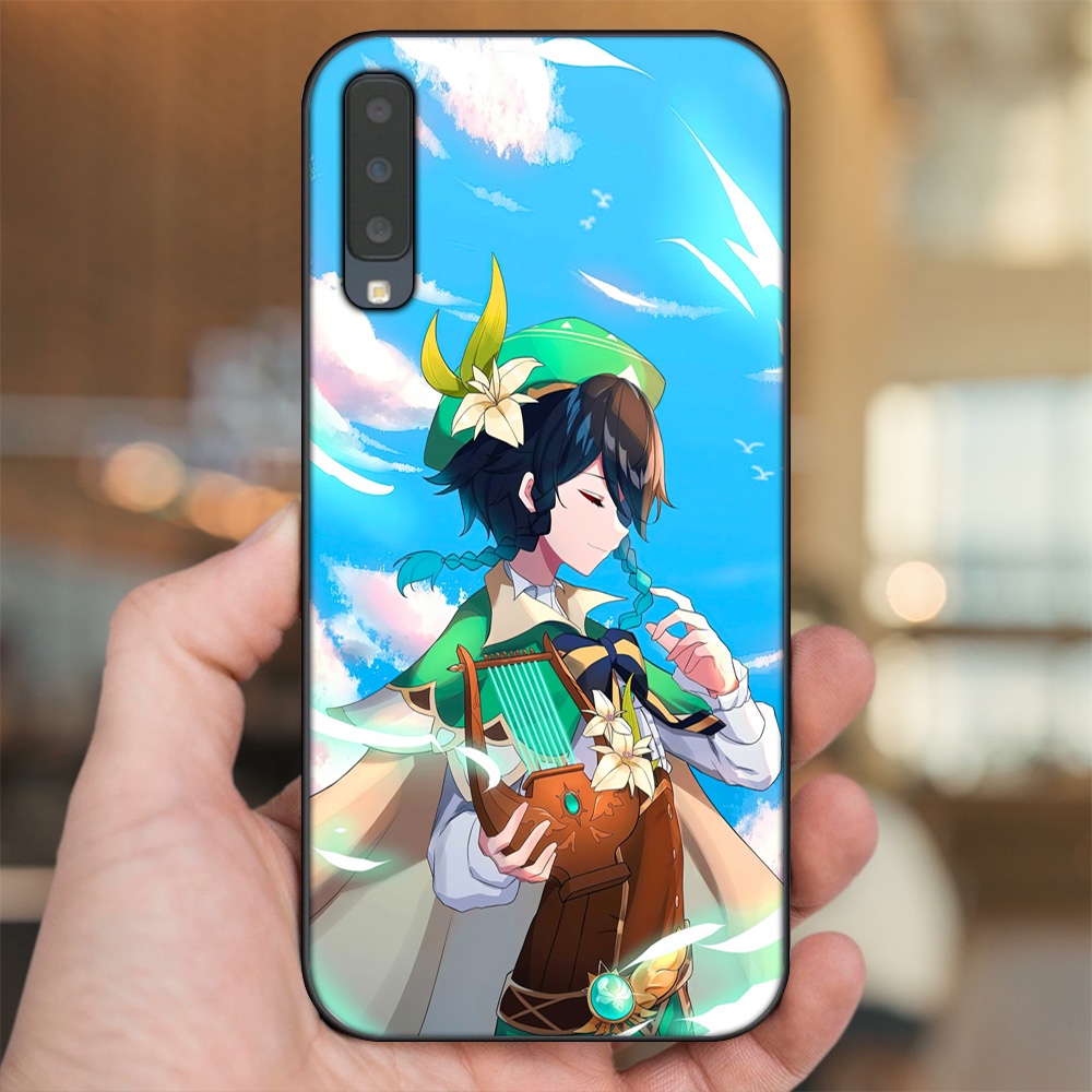 Ốp lưng Samsung A7 2018 viền đen in hình Venti Genshin Impact