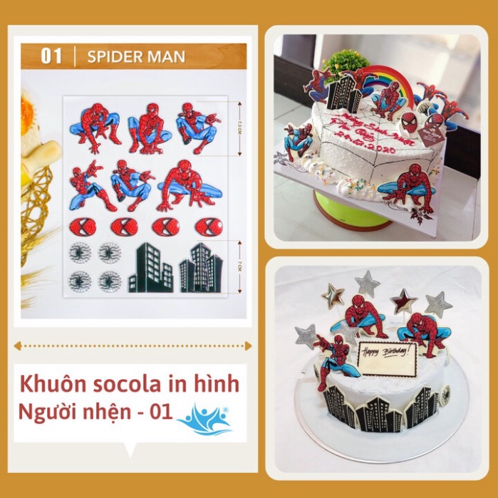 phụ kiện làm bánh  [FREESHIP❤️] 10 tấm khuôn socola in hình bánh siêu đẹp