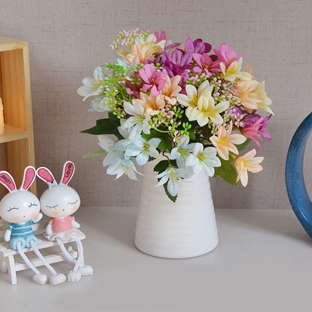 Bó 18 Bông Hoa Giả Nhiều Màu Trang Trí Khách Sạn