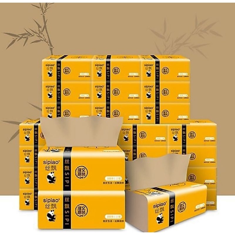 Combo 3 bịch giấy ăn gấu trúc 6021 hàng đủ 300 tờ/bịch