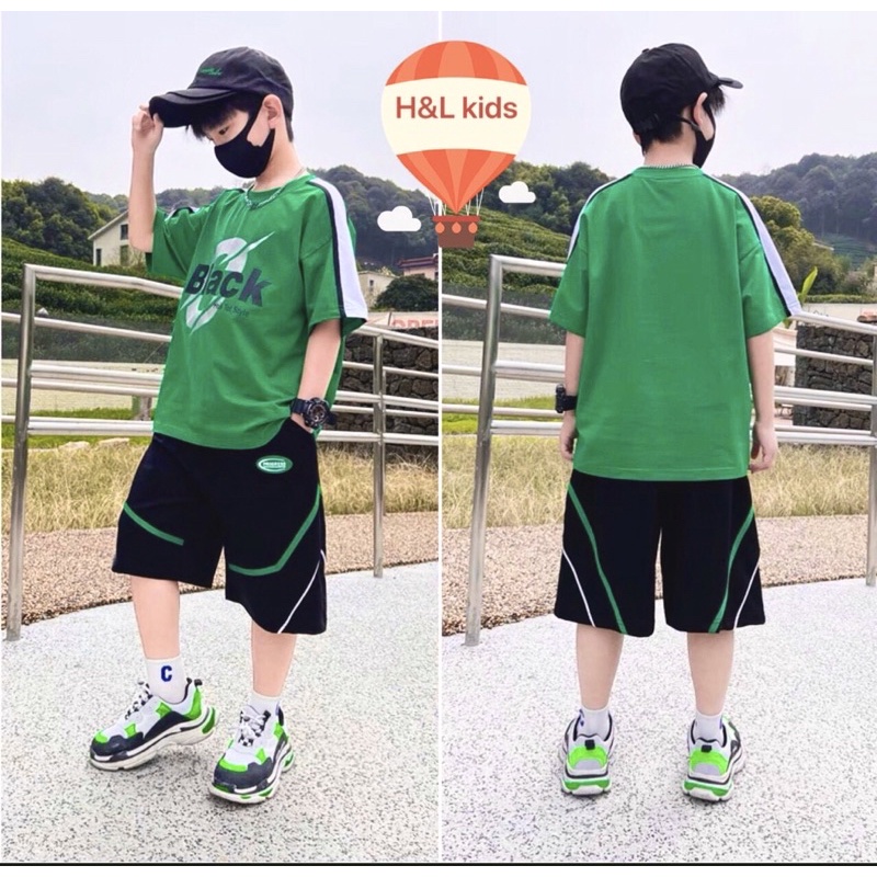 Áo thun bé trai ko kèm quần in chữ black size nhí đại cồ