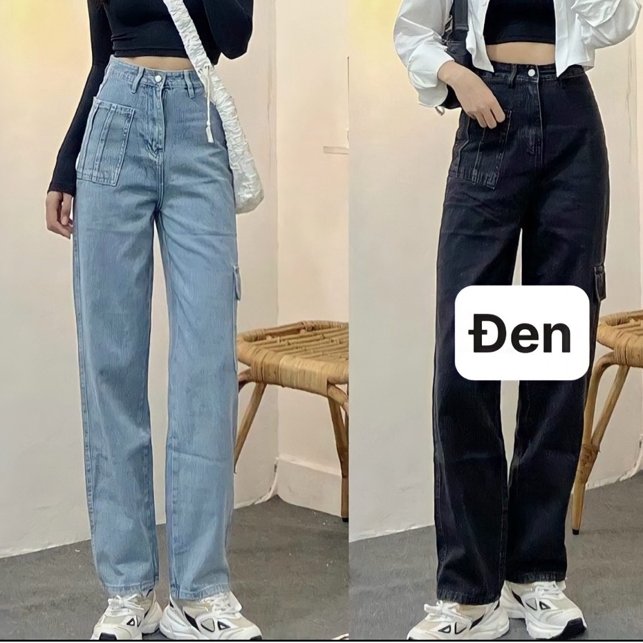 Quần jean nữ dáng suông túi hộp kiểu mới - jeans fashiono3