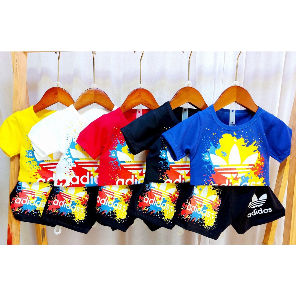 Đồ bộ bé trai ADIDAS thể thao chất thun cotton 2 chiều cho bé từ 7-18kg (0-3 tuổi)