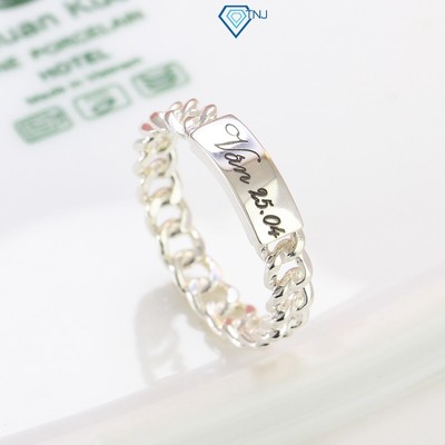 Nhẫn nữ bạc trơn khắc tên đẹp giá rẻ NN0326 Trang Sức TNJ